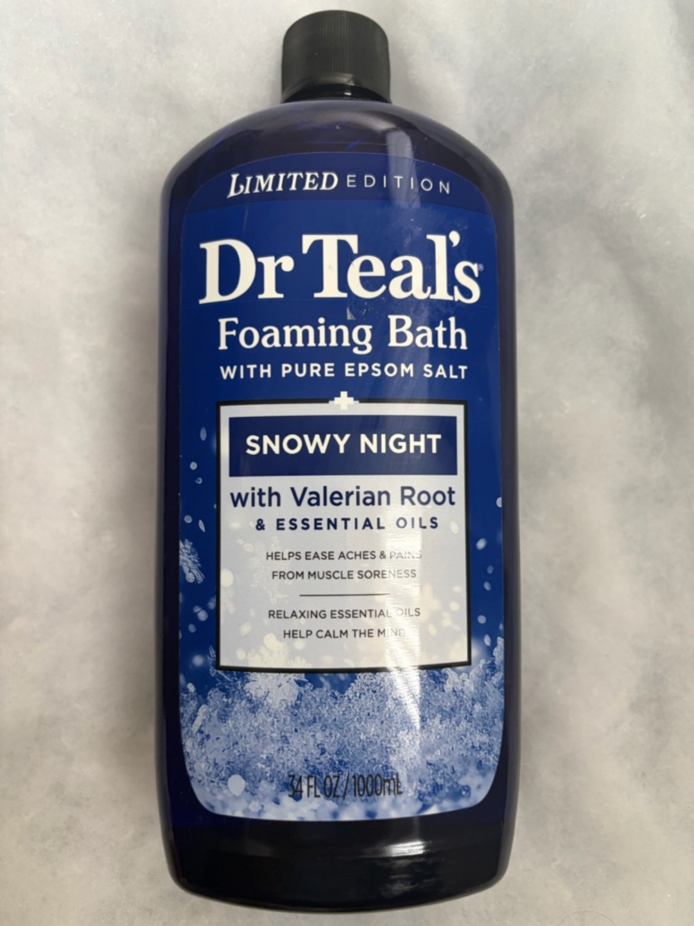 Dr. Teal's SNOWY NIGHT Foaming Bath w/Epsom Salt & Valerian LARGE 34 fl oz